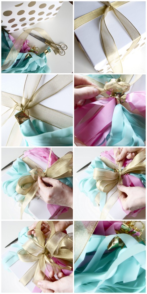 how to make a layered bow for a gift wrap