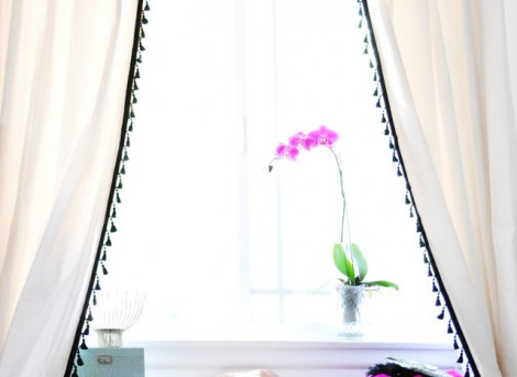 DIY modern fringed curtains