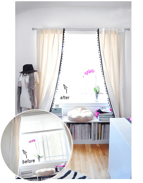 DIY modern fringed curtains