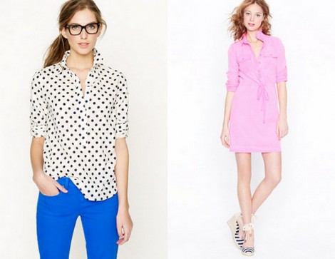 Desktop114 jcrew looks we love polka dot and pink dress