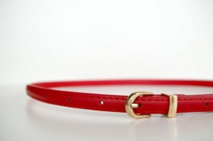simple red skinny belt