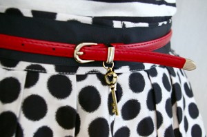 DIY charmed skinny belt