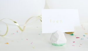 DIY geometric place card holders