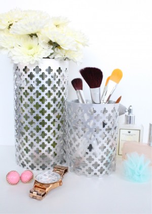 DIY aluminum vase and utensil holder