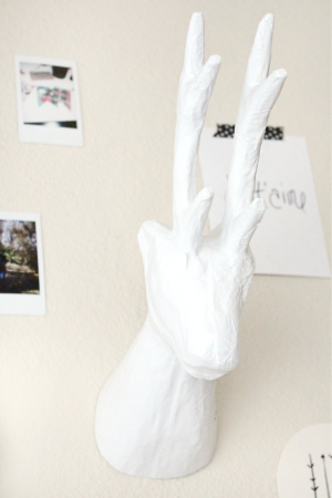 simple DIY paper mache animal head
