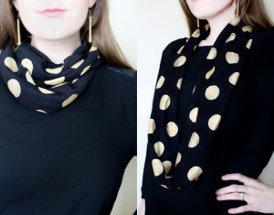 DIY no sew polka dot infinity scarf