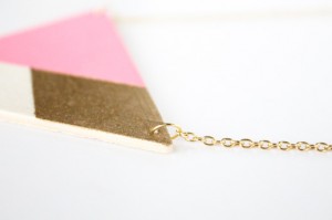 DIY wooden triangle necklace