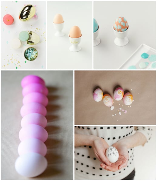 six colorful and simple easter egg ideas