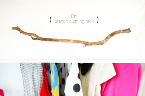 DIY branch clothing rack rustic