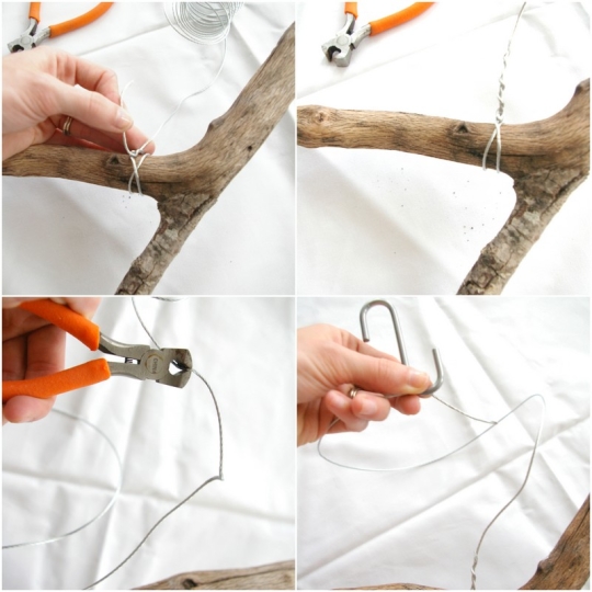 DIY branch clothing rack