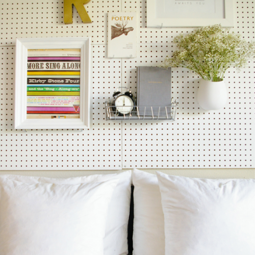 DIY Pegboard Headboard Sugar & Cloth Home Decor