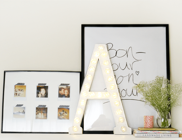 DIY Simple Marquee Letter by Ashley Rose of Sugar & Cloth, a lifestyle blog in Houston, TX