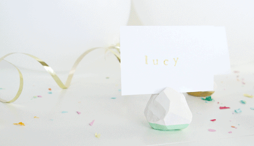 DIY geometric place card holders