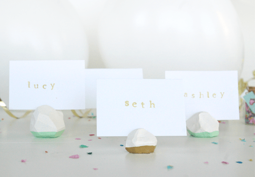 DIY geometric place card holders