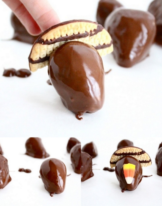 chocolate covered strawberry turkeys