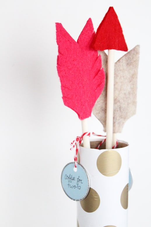 DIY date night valentine arrows