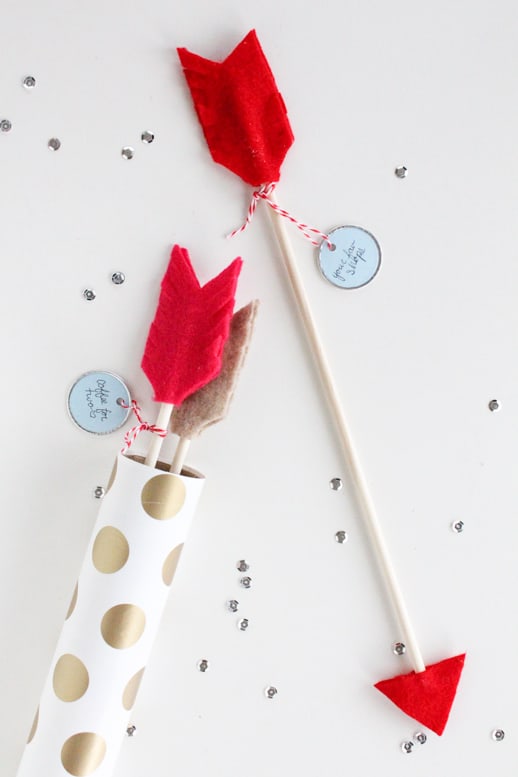 DIY date night valentine arrows
