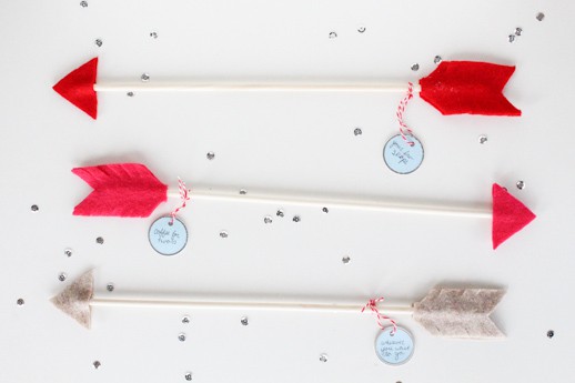 DIY date night valentine arrows