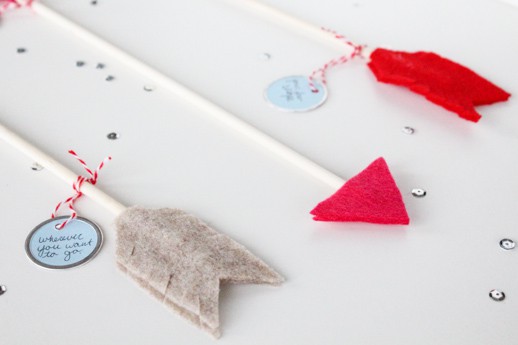 DIY date night valentine arrows