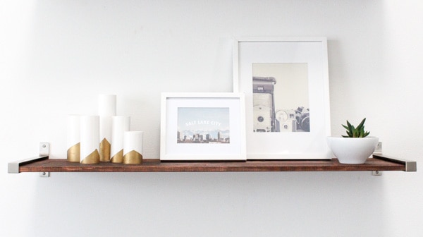 DIY distressed wood shelves