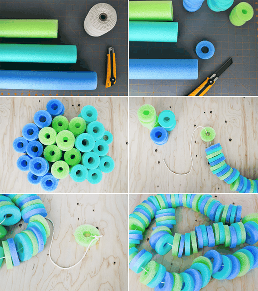 DIY pool noodle garland