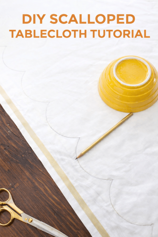DIY scalloped tablecloth design process