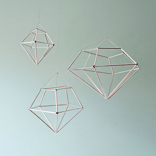 DIY hanging diamond decor from contributor kathleen