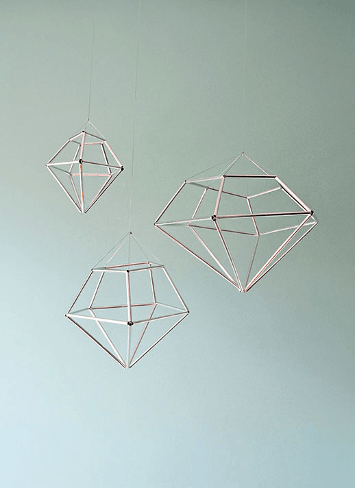 DIY hanging diamond decor from contributor kathleen