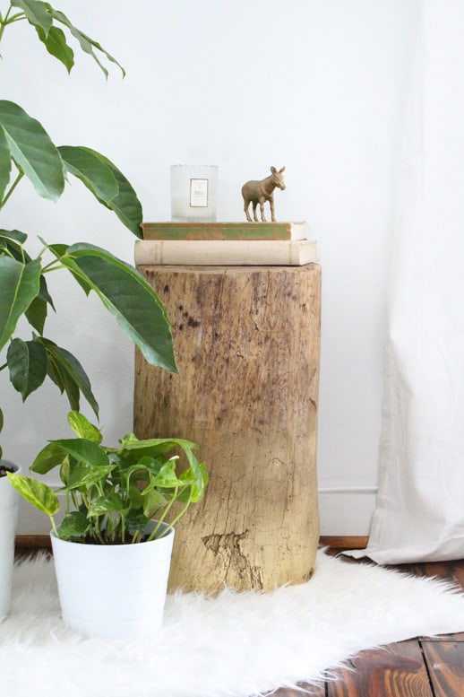 DIY Ombre Stump Side Tables - Sugar & Cloth - Houston Blogger - Home Decor 