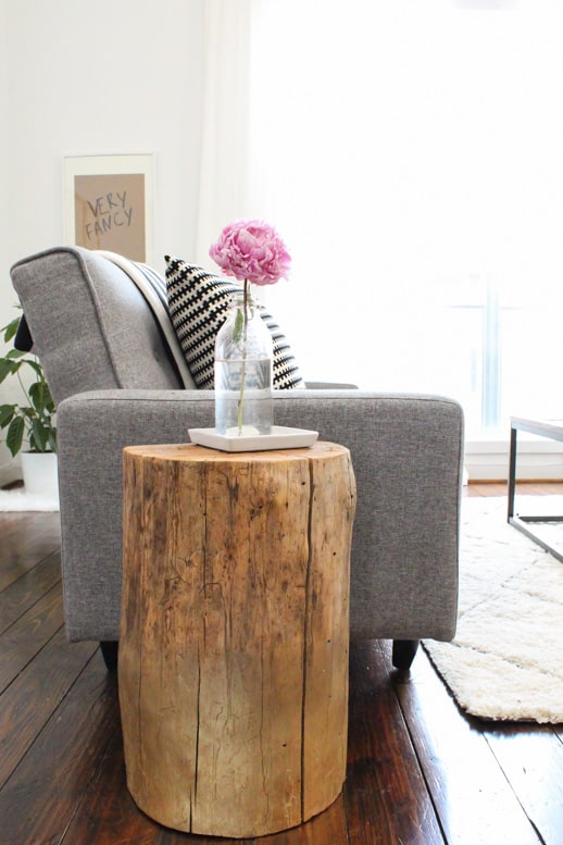 DIY Ombre Stump Side Tables - Sugar & Cloth - Houston Blogger - Home Decor 