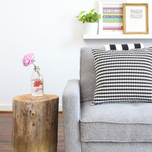 #DIY ombre stump side table by Sugar & Cloth
