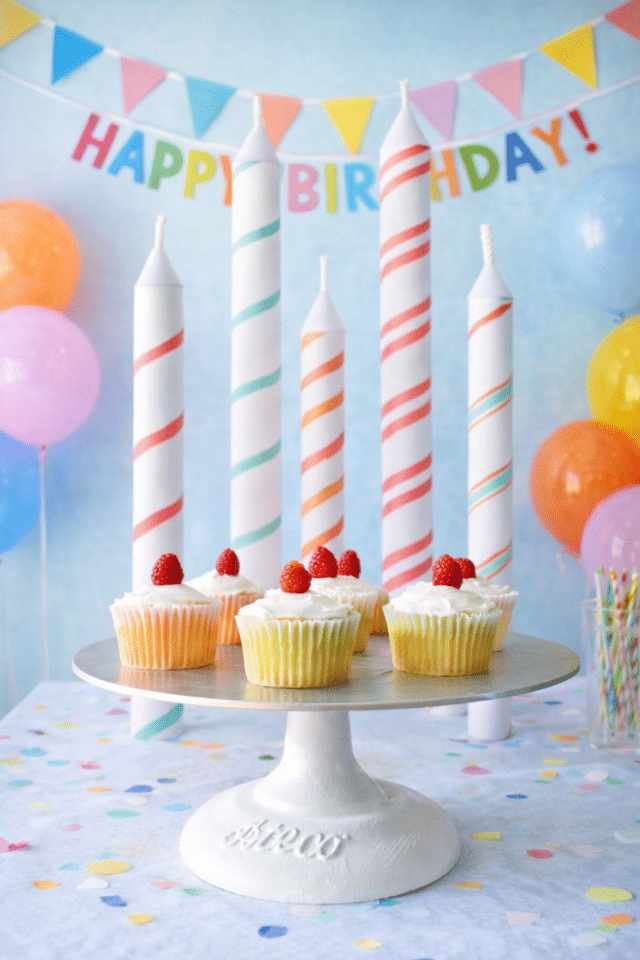 DIY Giant Birthday Candles with Cupcakes