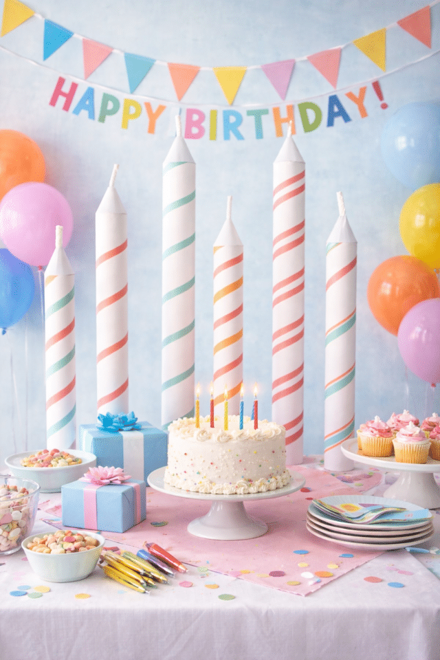 DIY Giant Paper Candles for Birthday