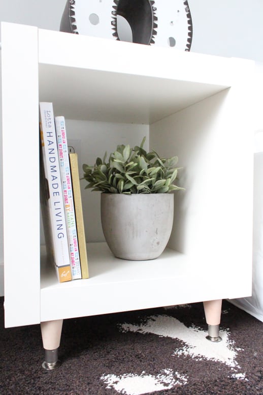 DIY Ikea Hack Side Table- Under $40 - Top Houston Lifestyle Blogger Ashley Rose of Sugar & Cloth #ikea #hack #diy #ikeahack #sidetable #homedecor #diydecor #inexpensive #simple