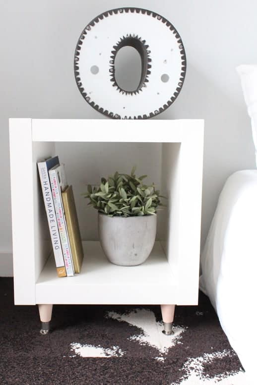 DIY Ikea Hack Side Table- Under $40 - Top Houston Lifestyle Blogger Ashley Rose #ikea #hack #diy #ikeahack #sidetable #homedecor #diydecor #inexpensive 