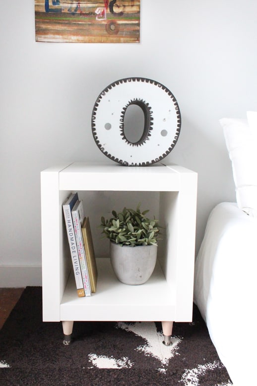 DIY Ikea Hack Side Table- Under $40 - Top Houston Lifestyle Blogger Ashley Rose of Sugar & Cloth #ikea #hack #diy #ikeahack #sidetable #homedecor #diydecor #inexpensive #simple