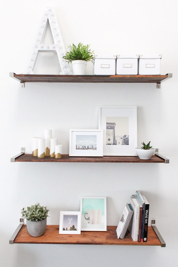 Ikea wood deals shelves floating