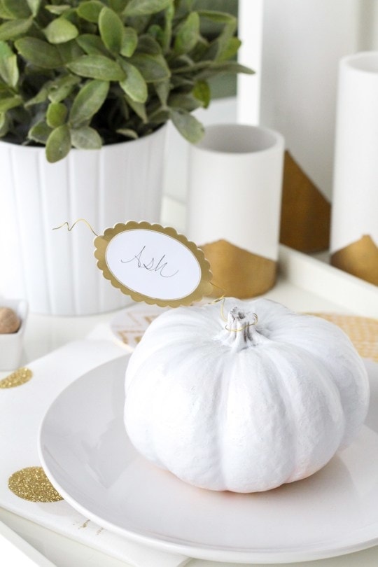 Simple and Unique DIY Pumpkin Place Card Holders
