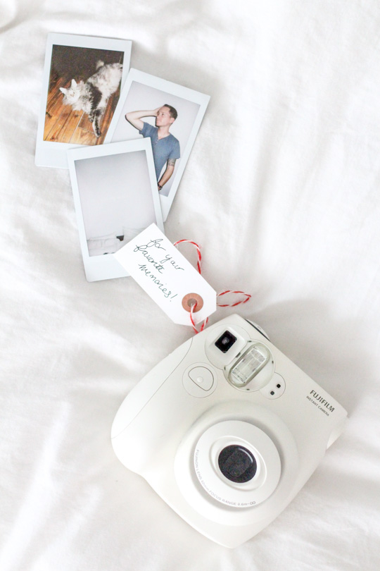 a polaroid mini camera is a way to welcome guests for the holidays