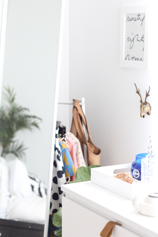 DIY Ikea hack dresser and prepping for guests - Sugar & Cloth- Full Length Mirror - DIY by Houston Blogger Ashley Rose #guestprep #DIY #ikeahack #hack #holidays #leather #dresser #homedecor #decor #diydecor