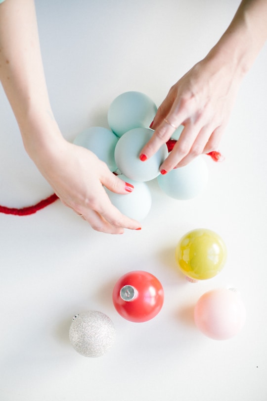 DIY color block ornament garland