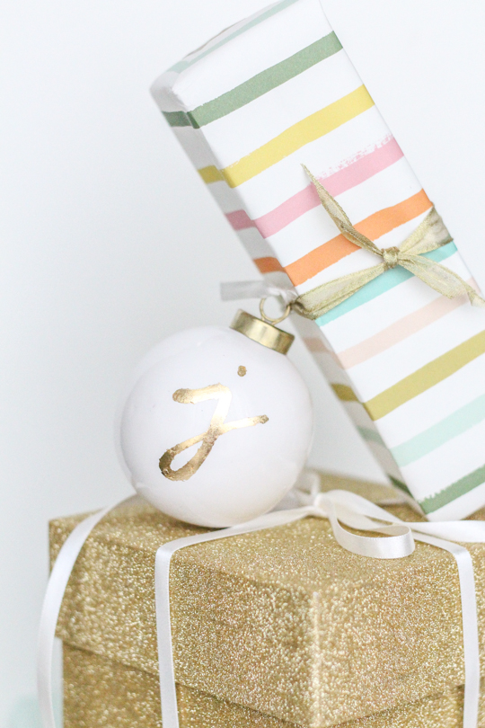 DIY Monogrammed Ornament Gift Tags - Sugar & Cloth - Holidays - Houston Blogger
