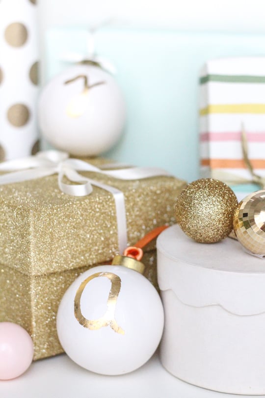 DIY Monogrammed Ornament Gift Tags - Sugar & Cloth - Holidays - Houston Blogger