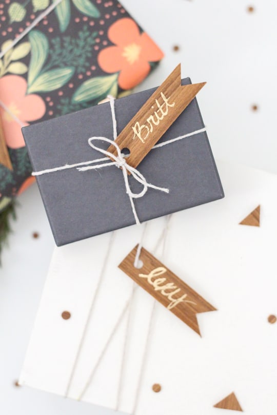 DIY Wood Veneer Confetti and Gift Tags - Sugar & Cloth - DIY - Holidays