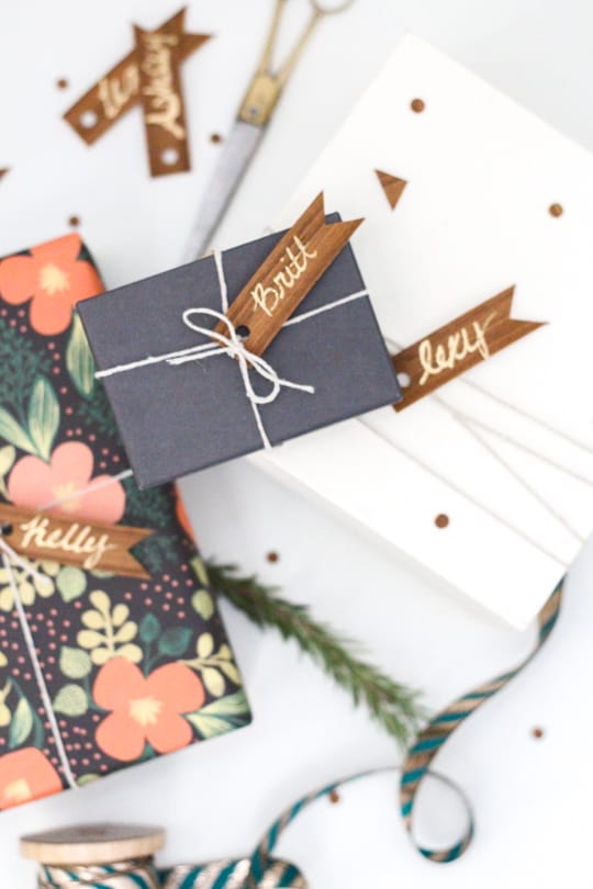 DIY Wood Veneer Confetti and Gift Tags - Sugar & Cloth - DIY - Holidays