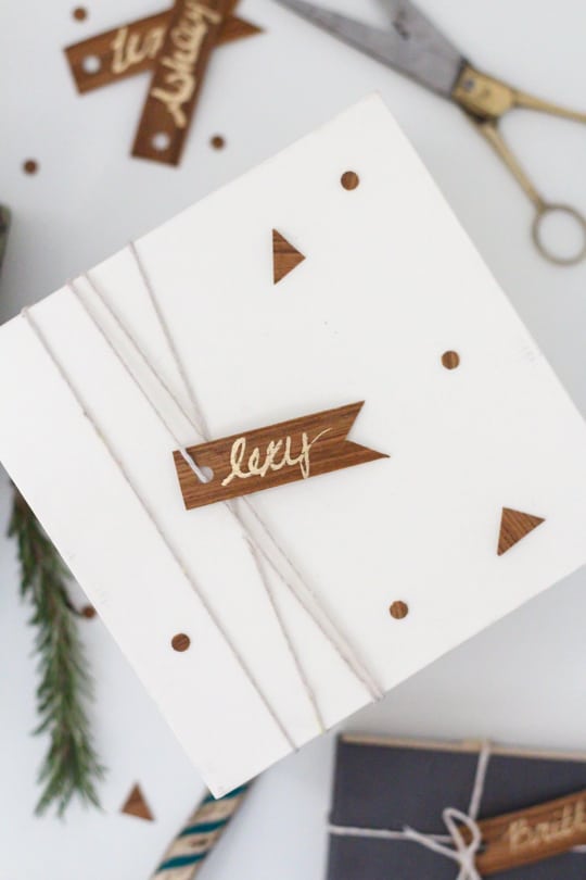 DIY Wood Veneer Confetti and Gift Tags - Sugar & Cloth - DIY - Holidays