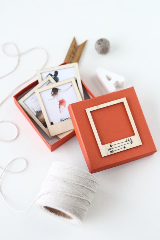 DIY wooden polaroid gift set for Valentine's Day