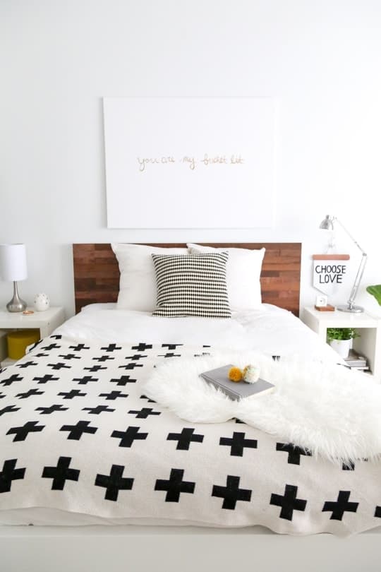 DIY ikea hack stikwod headboard - Sugar and Cloth