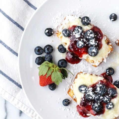 Grilled Pound Cake with Sweetened Mascarpone & Berries - sugar and cloth