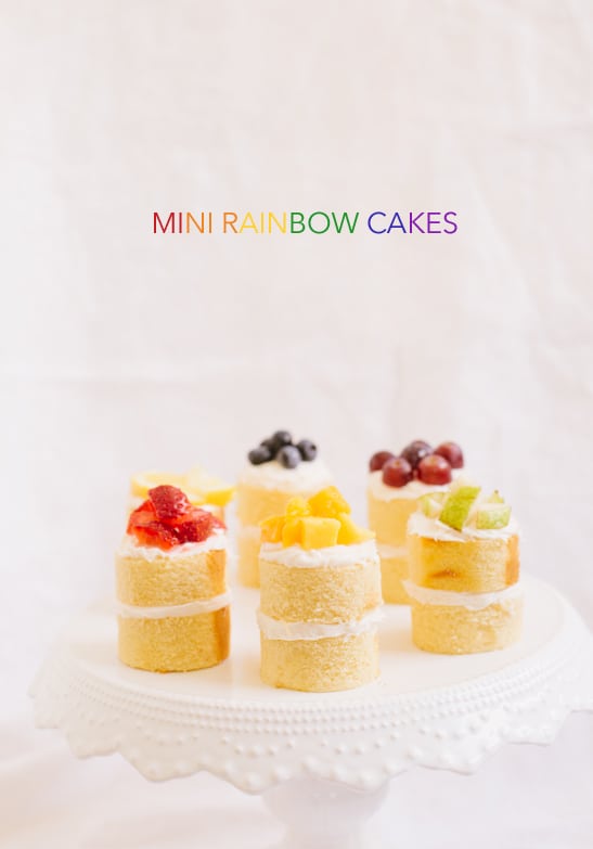 mini rainbow cake recipe | sugarandcloth.com